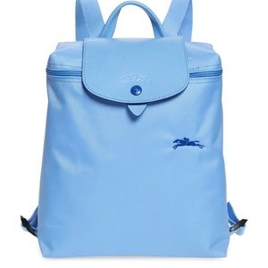 Longchamp Le Pliage backpack in baby blue